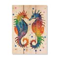 Wile E. Wood 11 x 15 in. Bartholets Rainbow Seahorses Wood Art DBRS-1115